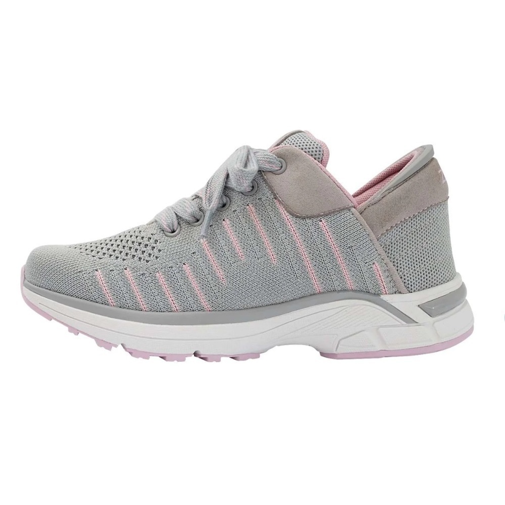 Zeba Gray Pink Knit Hands Free Slip On Women’s Back Support Comfort Sneakers 8.5